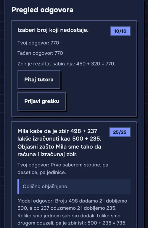 Ekran deteta: pregled odgovora